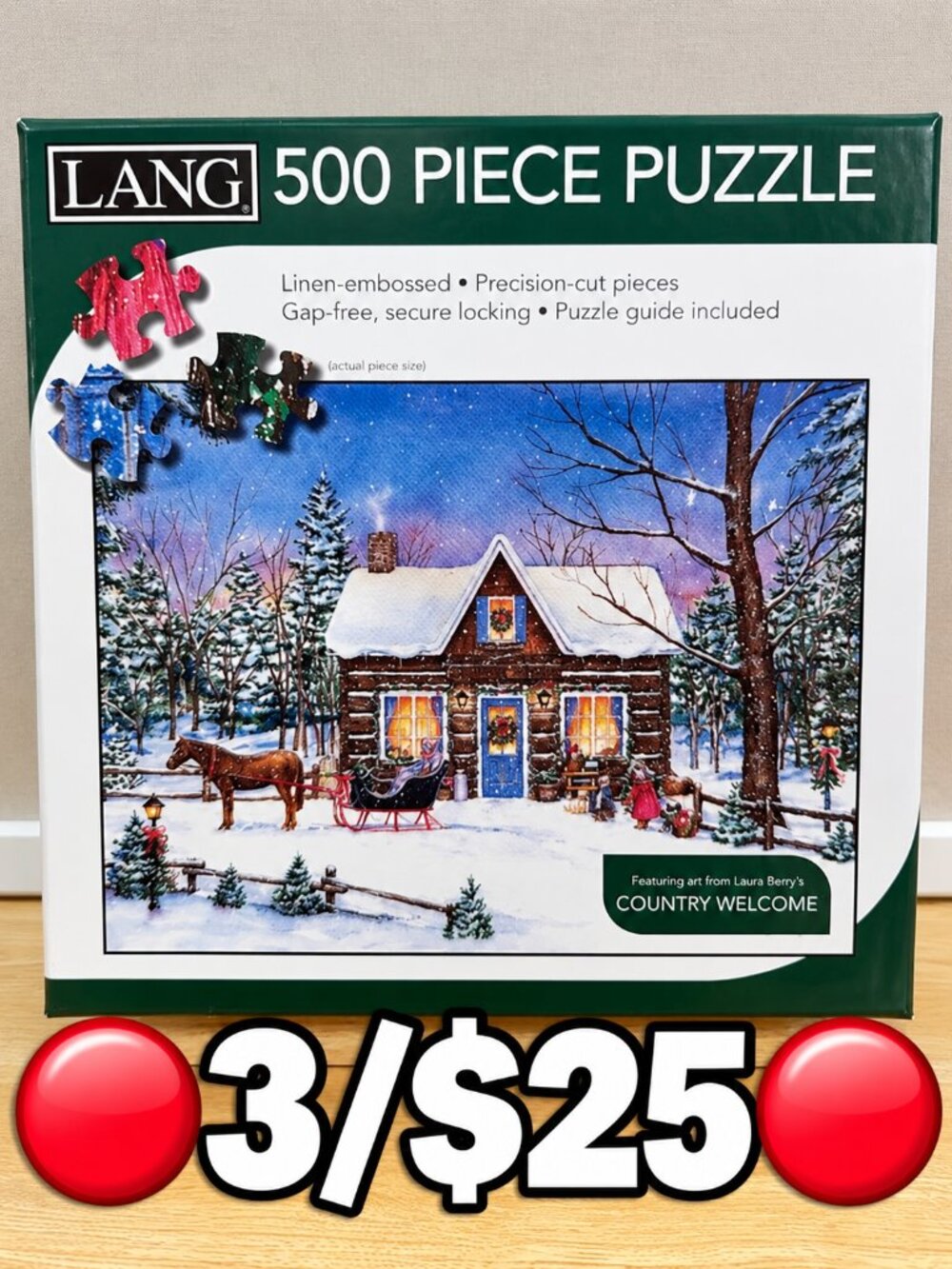 LANG Country Welcome Laura Berry 500 Piece Winter Puzzle 🔴3/$25🔴